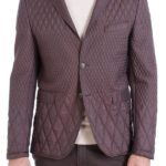 Slim Fit Brown Quilted Blazer - Wessi