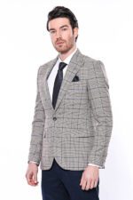Slim-Fit-Checked-Beige-Men-Blazer-Wessi-4