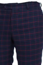 Slim-Fit-Checked-Navy-Blue-Men-Pants-Wessi-1