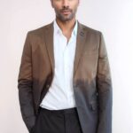 Slim Fit Cotton Brown Blazer - Wessi