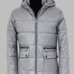 Slim Fit Hooded Grey Men Coat - Wessi