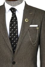 Slim-Fit-Houndstooth-Patterned-2-Piece-Brown-Men-Suit-Wessi-1