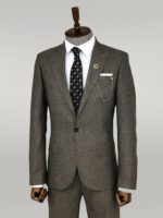 Slim-Fit-Houndstooth-Patterned-2-Piece-Brown-Men-Suit-Wessi-3