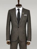 Slim-Fit-Houndstooth-Patterned-2-Piece-Brown-Men-Suit-Wessi-4