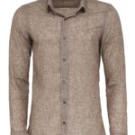 Slim Fit Patterned Brown Men Shirt - Wessi