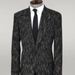 Slim Fit Patterned Sport Black Men Blazer - Wessi