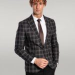 Slim Fit Peak Lapel Black Men Blazer - Wessi
