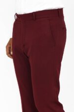 Slim-Fit-Plain-Burgundy-Men-Pants-Wessi-2