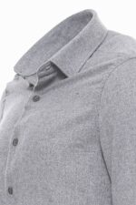 Slim-Fit-Plain-Light-Grey-Men-Lumberjack-Shirt-Wessi-1