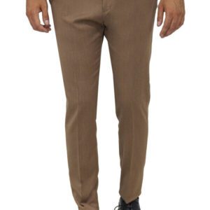 Slim Fit Plain Tan Men Pants - Wessi