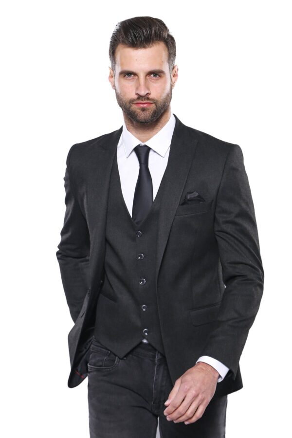 Smoked Plain Blazer Vest Set | Wessi
