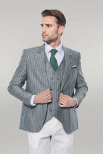 Striped Green Men Suit