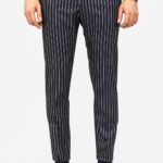 Striped Navy Blue Men Trousers - Wessi
