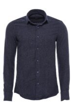 Thick Patterned Navy Blue Men Lumberjack Shirt