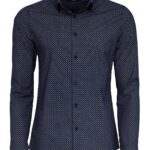 Tiny Check Patterned Slim Fit Blue Men Shirt - Wessi