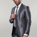 Two Buttons Shiny Fume Suit - Wessi