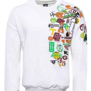 White Crew Neck Printed Sweatshirt - Wessi