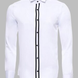 White Stand Collar Formal Shirt - Wessi