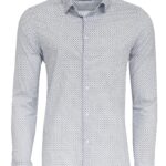 White Tiny Check Patterned Slim Fit Shirt - Wessi