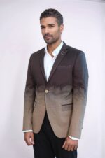 2-Button-Mono-Lapel-Plain-Cotton-Brown-Jacket-Wessi-2