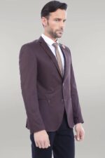 2 Button Pocket Zipper Brown Jacket-Wessi