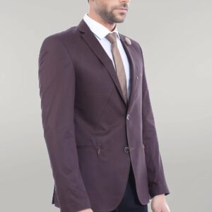 2 Button Pocket Zipper Brown Jacket-Wessi