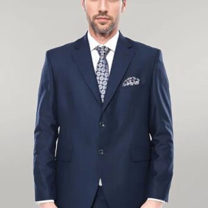 2 Buttons 2 Piece Navy Blue Men Suit - Wessi