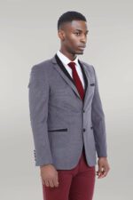 2-Buttons-Pocket-Piping-Velvet-Grey-Jacket-2