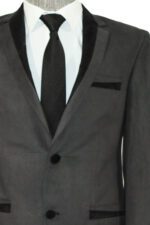 2-Buttons-Pocket-Piping-Velvet-Grey-Jacket-5