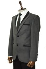 2-Buttons-Pocket-Piping-Velvet-Grey-Jacket-6