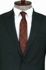 2-Piece-Patterned-Slim-Fit-Dark-Green-Men-Suit-Wessi-1