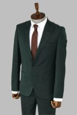 2-Piece-Patterned-Slim-Fit-Dark-Green-Men-Suit-Wessi-3