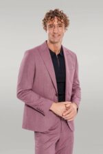 2 Piece Patterned Slim Fit Purple Men Suit