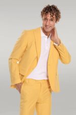 2-Piece-Patterned-Slim-Fit-Yellow-Men-Suit-Wessi-2