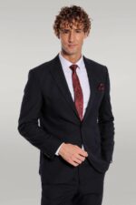 2 Piece Striped Black Men Suit