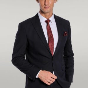 2 Piece Striped Black Men Suit - Wessi