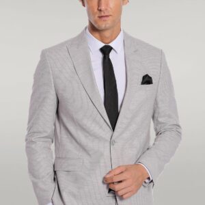 2 Piece Striped Grey Men Suit - Wessi