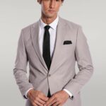 2 Piece Striped Grey Men Suit - Wessi