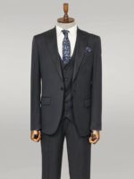 3-Piece-Single-Button-Peak-Lapel-Black-Men-Suit-Wessi-2