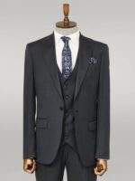 3-Piece-Single-Button-Peak-Lapel-Black-Men-Suit-Wessi-3