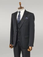 3-Piece-Single-Button-Peak-Lapel-Black-Men-Suit-Wessi-4