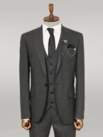 3-Piece-Single-Button-Peak-Lapel-Dark-Grey-Men-Suit-Wessi-3