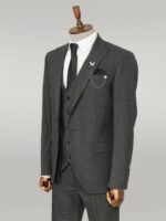 3-Piece-Single-Button-Peak-Lapel-Dark-Grey-Men-Suit-Wessi-4