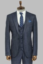 3-Piece-Single-Button-Peak-Lapel-Grey-Blue-Men-Suit-Wessi-2