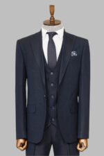 3-Piece-Single-Button-Peak-Lapel-Navy-Blue-Men-Suit-Wessi-2