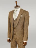 3-Piece-Single-Button-Peak-Lapel-Tan-Men-Suit-Wessi-2