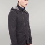 3 Pockets Hooded Zippered Wool Brown Men Short Coat-Wessi