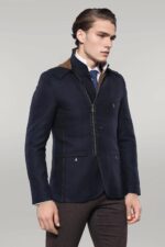 3-Pockets-Hooded-Zippered-Wool-Navy-Blue-Men-Short-Coat-Wessi-2
