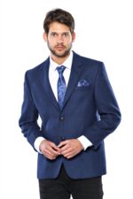 4 Drop Cachet Sax Blue Men Blazer