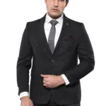 4 Drop Regular Cut Black Men Blazer - Wessi